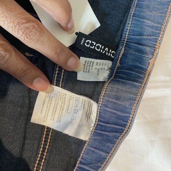 Divided H&M jeggings womens blue sz 8 bodycon stretch elastic waist - Picture 9 of 10